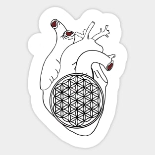 Heart with flower of life Sticker